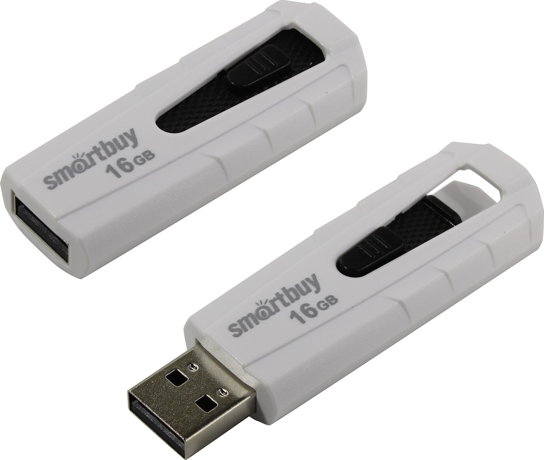 

Флешка 16Gb USB 2.0 SmartBuy IRON, белый/черный (SB16GBIR-W), IRON