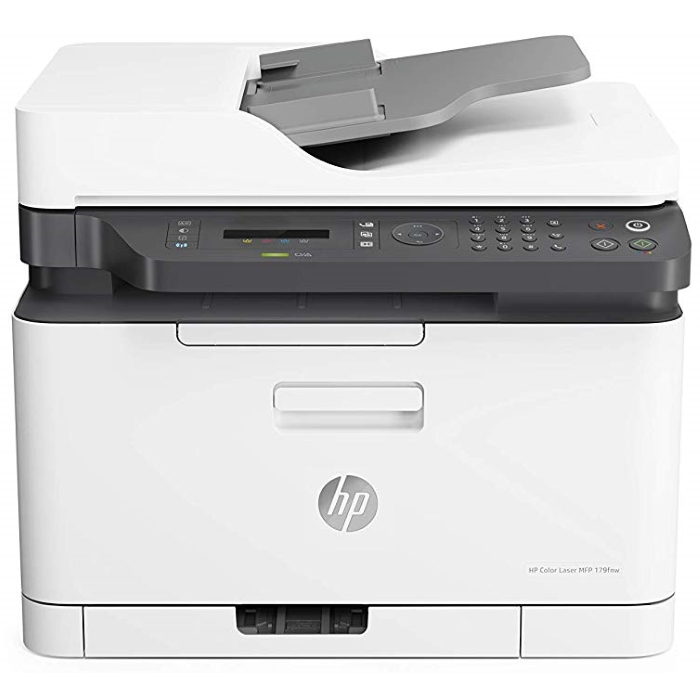 

МФУ лазерный HP Color Laser 179fnw, A4, цветной, 18стр/мин (A4 ч/б), 4стр/мин (A4 цв.), 600x600 dpi, АПД-40 листов, факс, сетевой, Wi-Fi, USB (4ZB97A), 179fnw