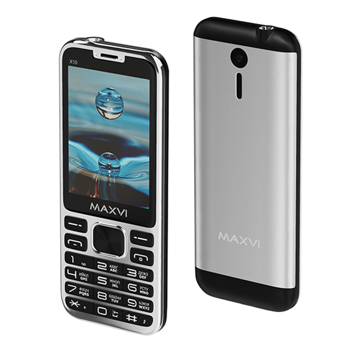 

Мобильный телефон MAXVI X10, 2.8" TN, MediaTek MT6261, 32Mb RAM, 32Mb, 2-Sim, 1600 мА·ч, micro-USB, серебристый, X10