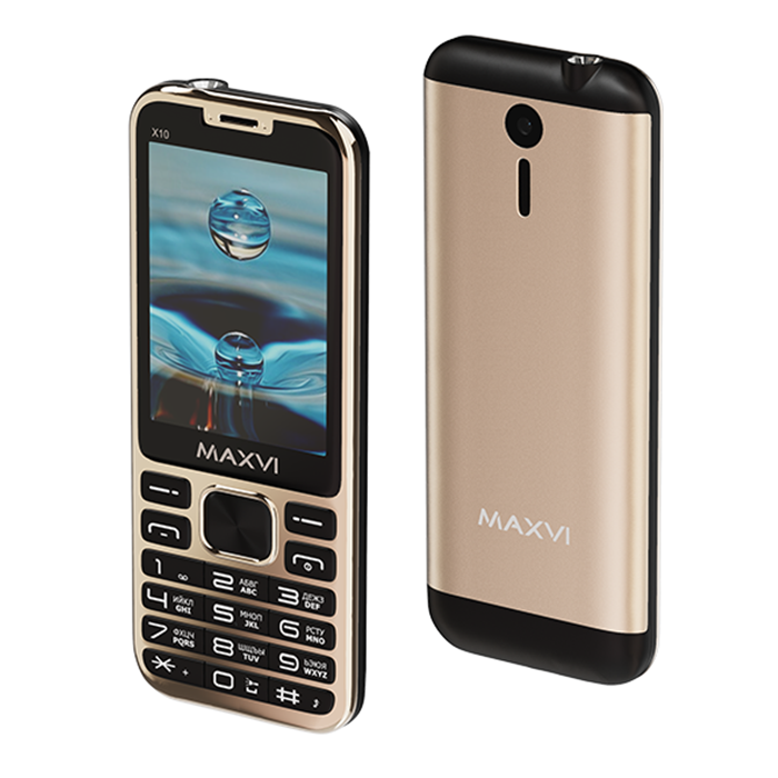 

Мобильный телефон MAXVI X10, 2.8" TN, MediaTek MT6261, 32Mb RAM, 32Mb, 2-Sim, 1600 мА·ч, micro-USB, золотистый, X10