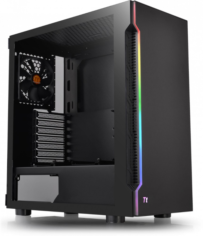 Корпус Thermaltake H200 TG RGB, ATX, Midi-Tower, 2xUSB 3.0, RGB подсветка, черный, без БП (CA-1M3-00M1WN-00)