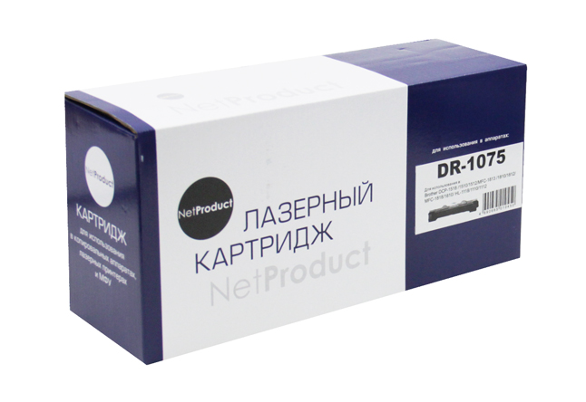 

Драм-картридж NetProduct N-DR-1075 для Brother HL-1010R/1112R/DCP-1510R/1512R/MFC-1810R (10К), N-DR-1075