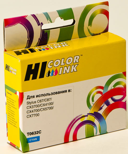 

Картридж Hi-Black new C13T06324A для Epson Stylus C67/87/CX3700/4100/4700, голубой