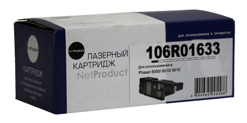 

Картридж лазерный NetProduct N-106R01633 (106R01633), желтый, 1000 страниц, совместимый, для Xerox Phaser 6000/6010/WC6015