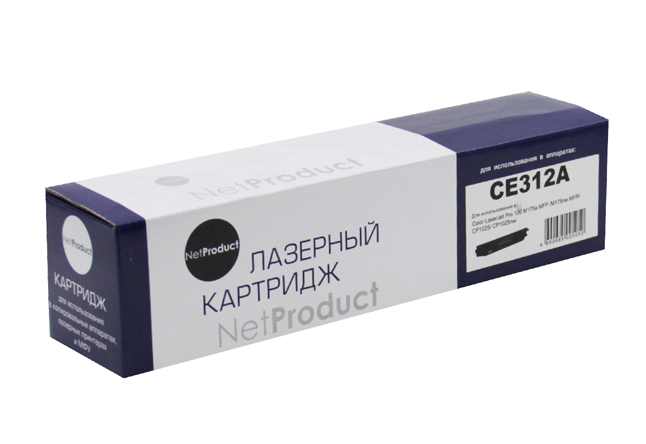 

Картридж лазерный NetProduct N-CE312A (CE312A), желтый, 1000 страниц, совместимый для CLJ CP1025/1025nw/Pro M175
