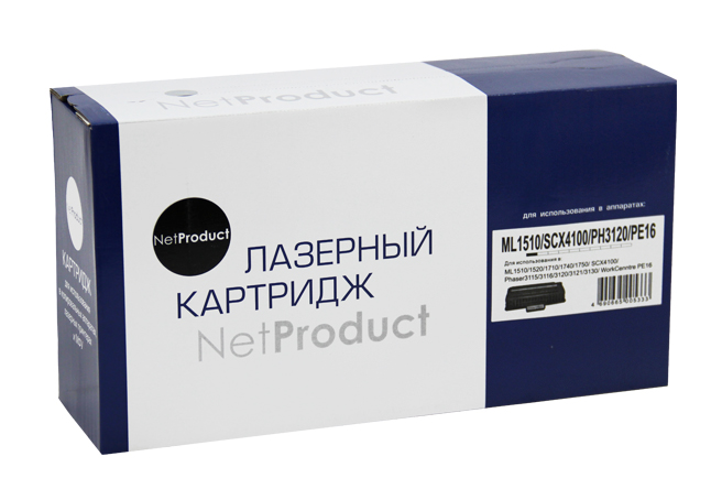 

Картридж лазерный NetProduct N-ML-1710 (SCX-4100D3/109R00725), черный, 3000 страниц, совместимый, для Samsung/Xerox ML-1510/SCX4100/4016/ Ph3120/PE16 без чипа