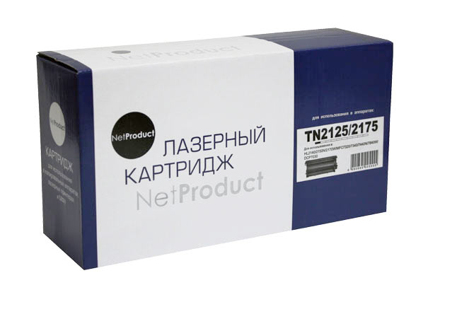 

Картридж лазерный NetProduct N-TN-2125/2175 (TN-2125/2175), черный, 2600 страниц, совместимый, для Brother HL-2140R/2150NR/2170WR