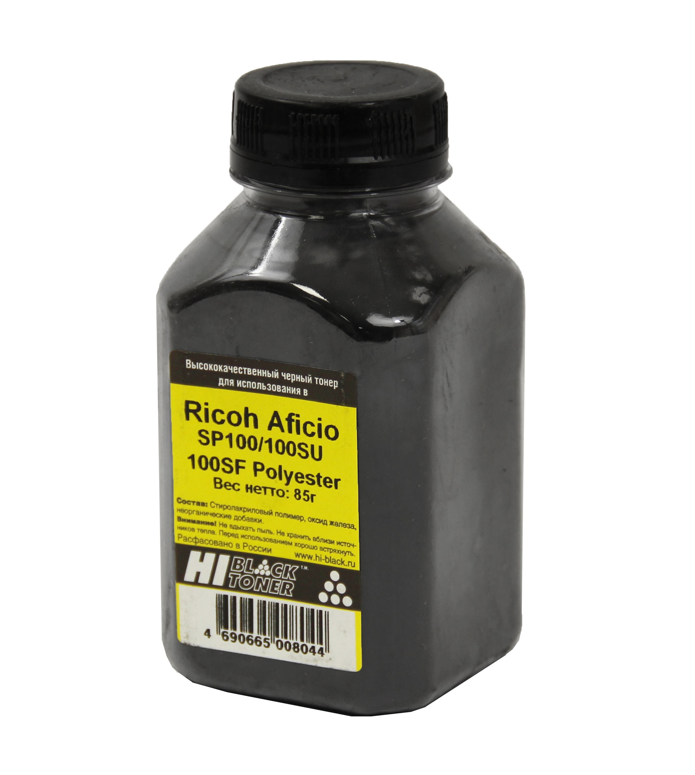 Тонер Hi-Black, бутыль 85 г, черный, совместимый для Ricoh Aficio SP100/100SU/100SF (2011000602)