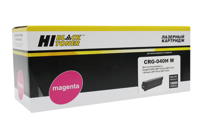 

Картридж лазерный Hi-Black HB-№040H M (040HM/0457C001), пурпурный 10000 страниц, совместимый, для Canon LBP-710/710CX/712/712CX