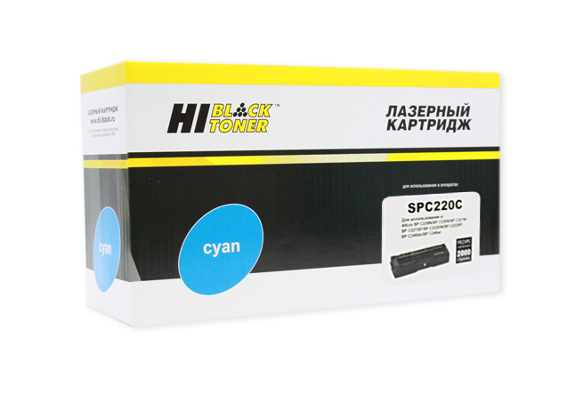 

Картридж лазерный Hi-Black HB-SPC220C, голубой, 2000 страниц, совместимый для Ricoh Aficio SP-C220DN/C221DN/C222SF