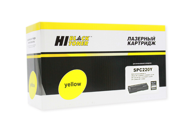 

Картридж лазерный Hi-Black HB-SPC220Y, желтый, 2000 страниц, совместимый для Ricoh Aficio SP-C220DN/C221DN/C222SF