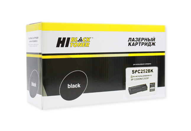 

Картридж лазерный Hi-Black HB-SPC252Bk (SPC252HE Bk/407716), черный, 6500 страниц, совместимый, для Ricoh Aficio SPC252DN/C252SF