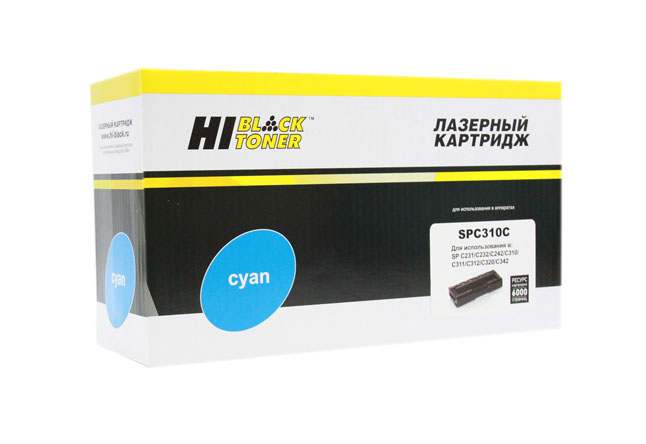

Картридж лазерный Hi-Black HB-SPC310C (SPC310HE/406480), голубой 6000 страниц, совместимый, для Ricoh Aficio SPC231/232/242/310/311/312/320