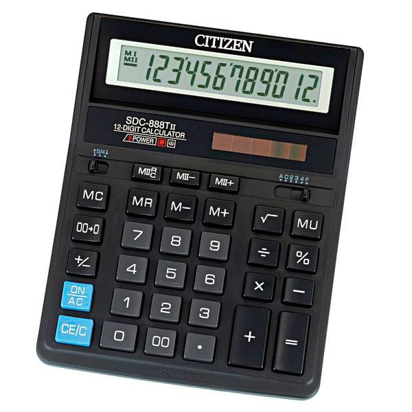 Калькулятор бухгалтерский Citizen SDC-888TII, 12-разрядный