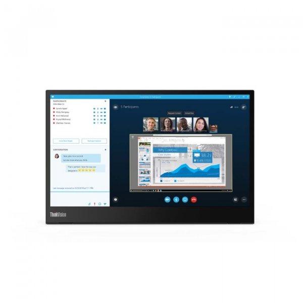 

Монитор 14" Lenovo ThinkVision M14 IPS, 1920x1080 (16:9), 300кд/м2, 6мс, USB Type-C, USB-Hub, черный (61DDUAT6EU), ThinkVision M14