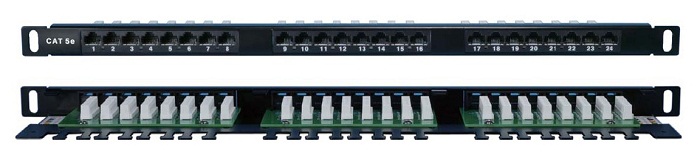 

Патч-панель в шкаф 19" 0.5U, порты: 24 x RJ-45 кат. 5e, черный, Hyperline (PPHD-19-24-8P8C-C5E-110D)