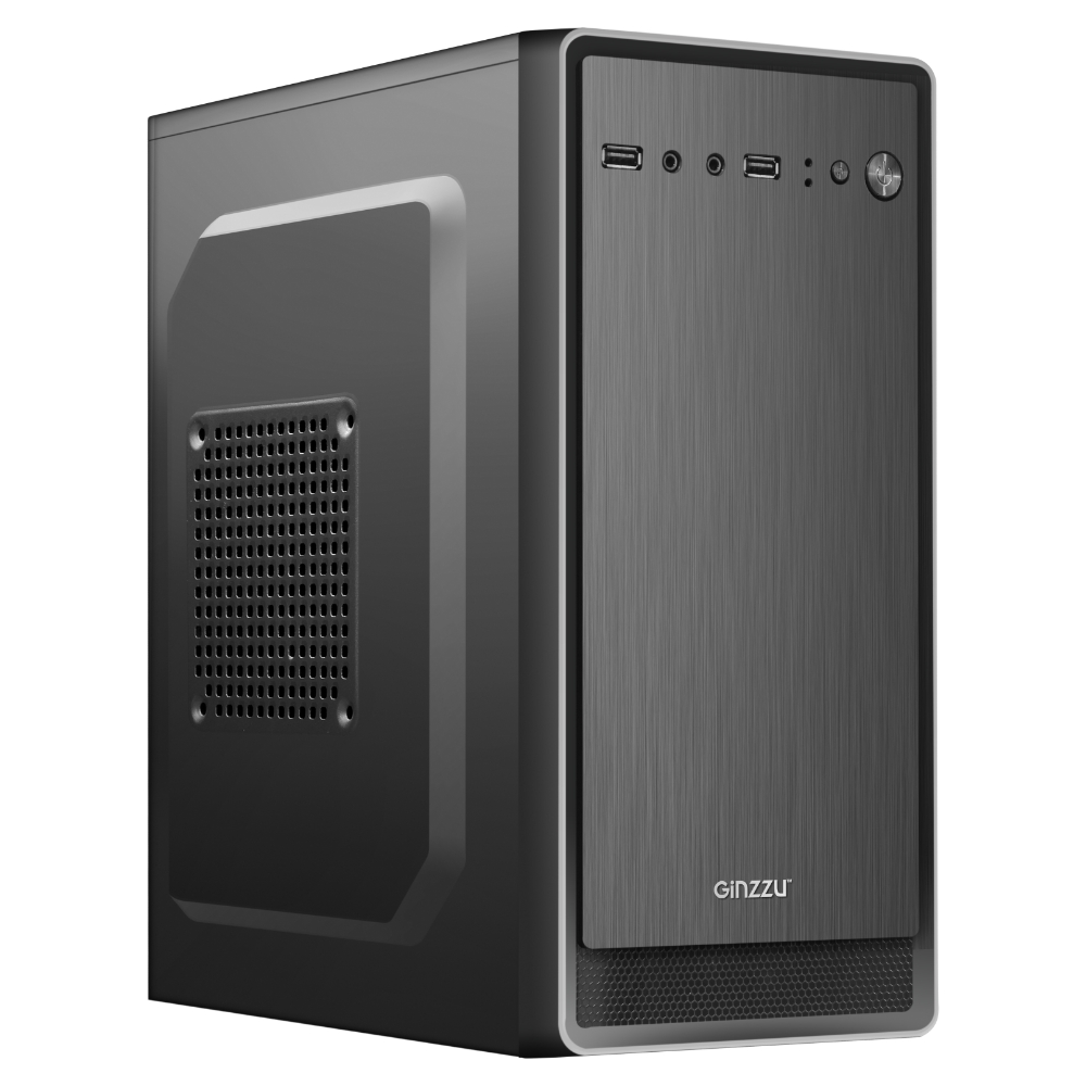 Корпус Ginzzu B180, Mini-Tower, без БП, черный