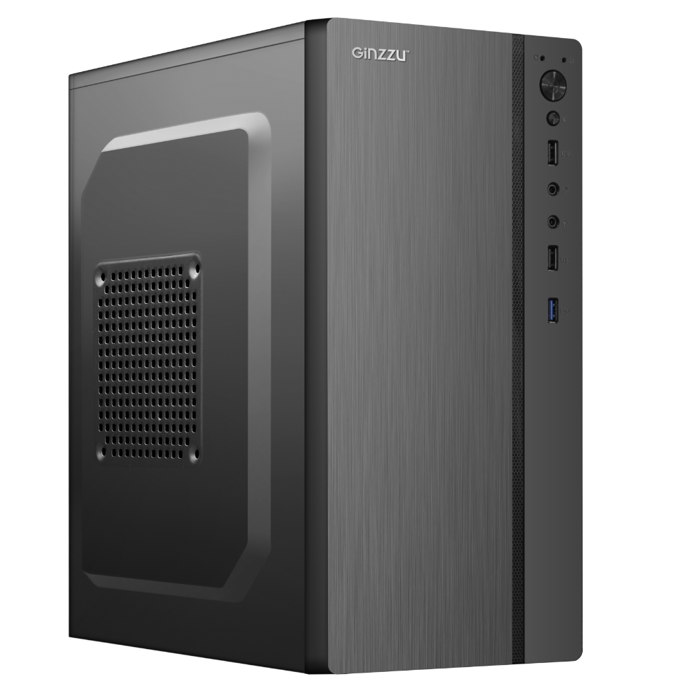 Корпус Ginzzu B200, Mini-Tower, без БП, черный