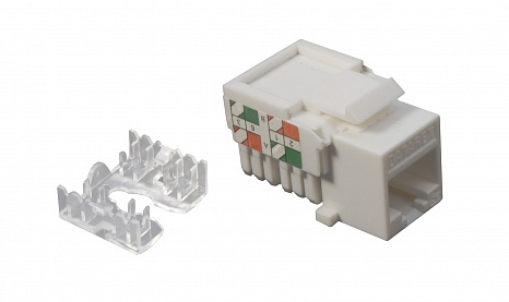 Розеточный модуль Keystone Datarex кат. 6, UTP, 1xRJ45, T568A/B, белый (DR-5103)