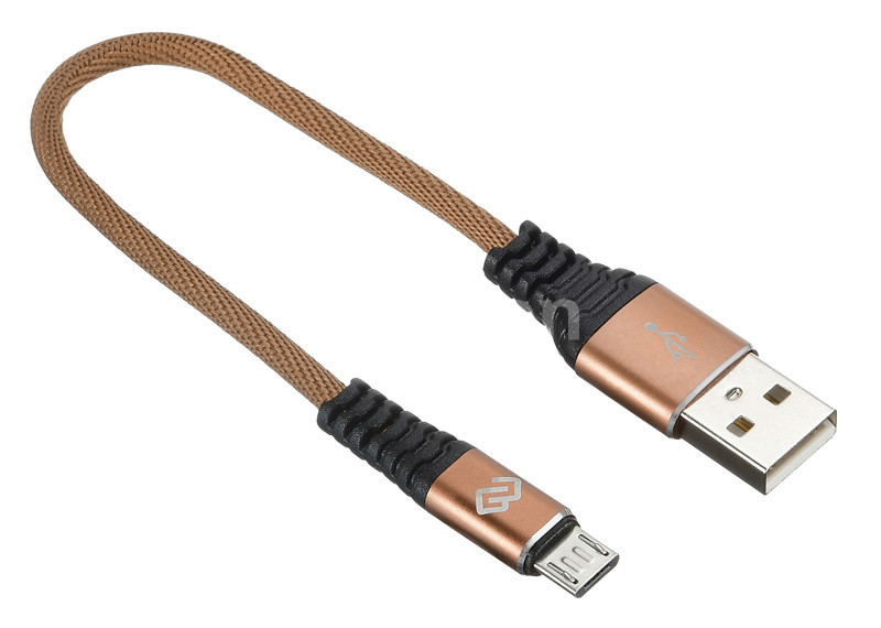 

Кабель USB-micro, Digma , 15см, коричневый (1080372)