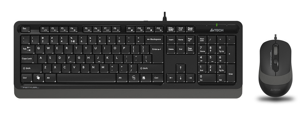 Клавиатура + мышь A4Tech Fstyler F1010, USB, черный/серый