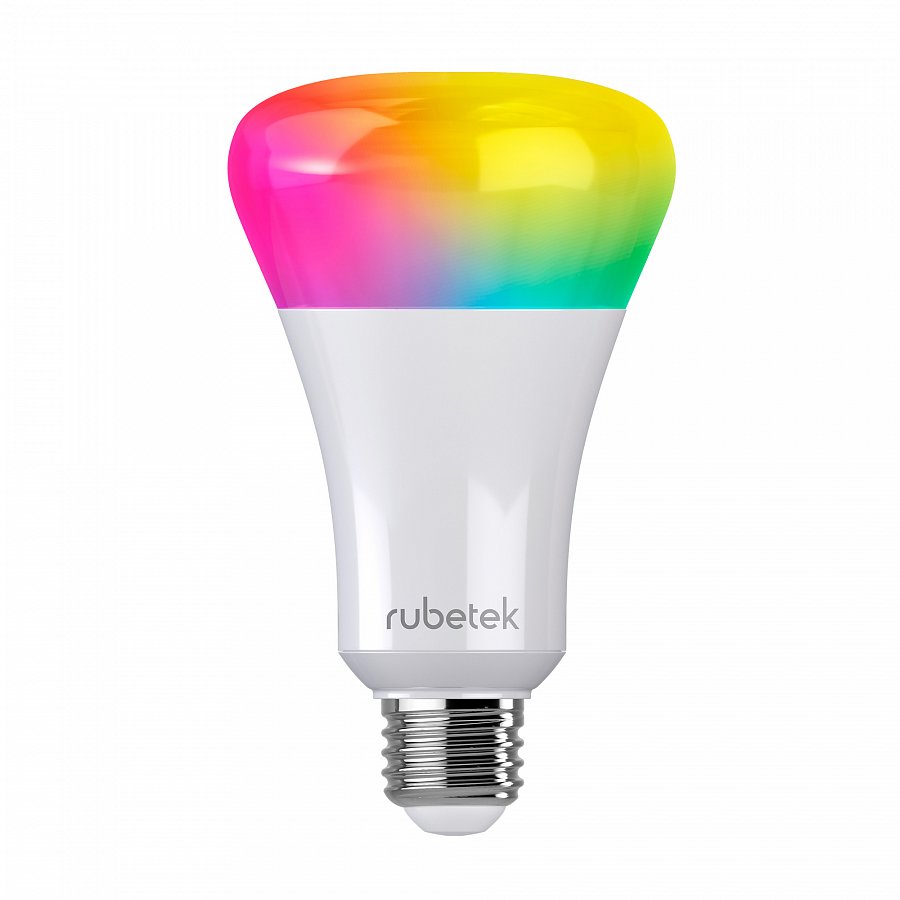 

Умная лампа Rubetek RL-3103, E27, 7W, 540-600Lm, RGB, WiFi 802.11b/g/n 2.4GHz, белый, RL-3103