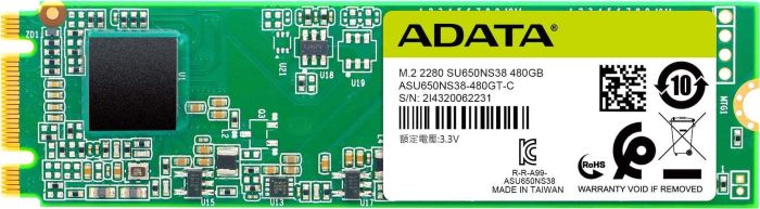 

Твердотельный накопитель (SSD) ADATA 480Gb SU650, 2280, M.2 (ASU650NS38-480GT-C)