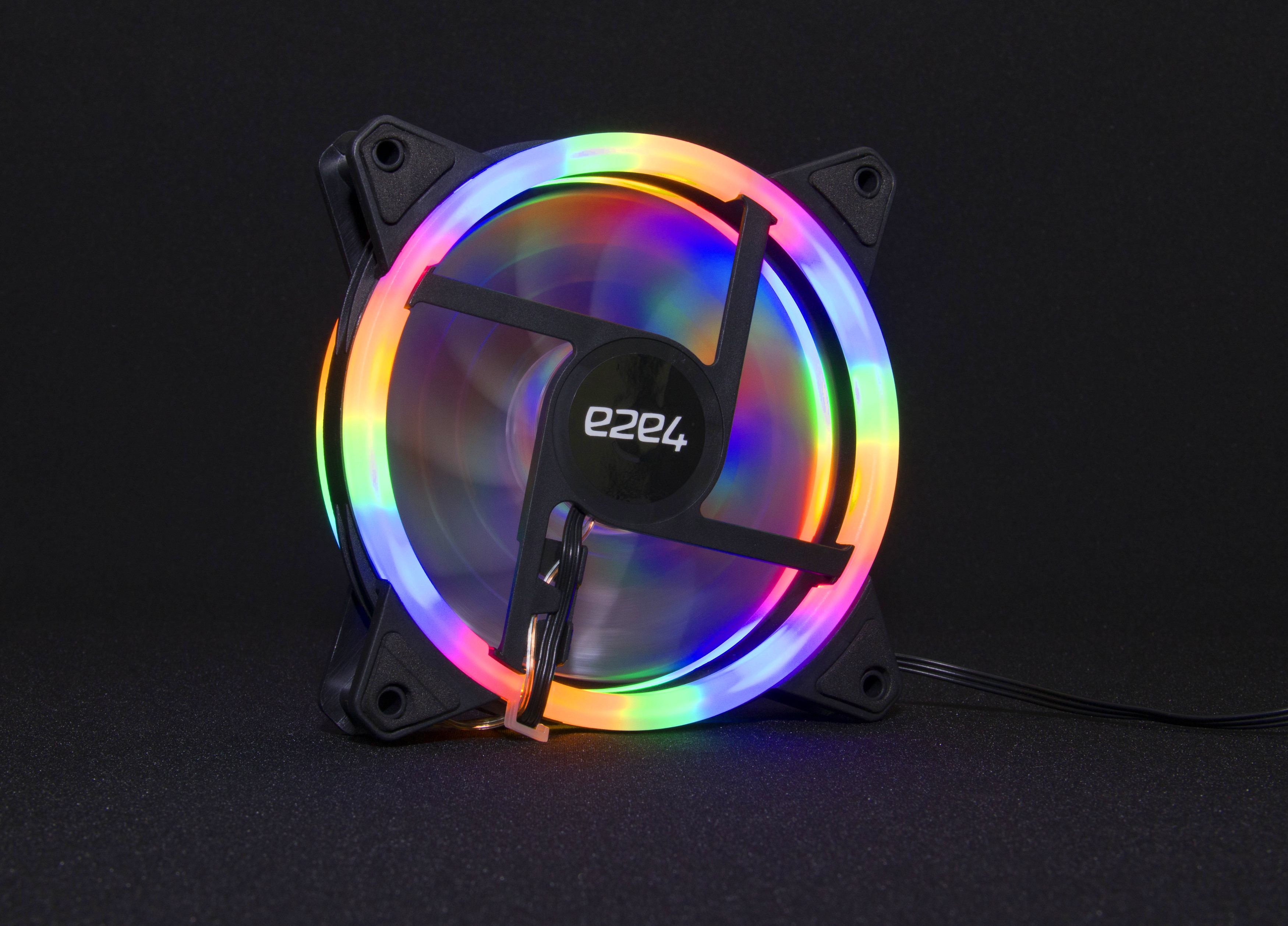 Вентилятор e2e4 OT-F120-3PM-LED-RGB, 120 мм, 1шт, разноцветный