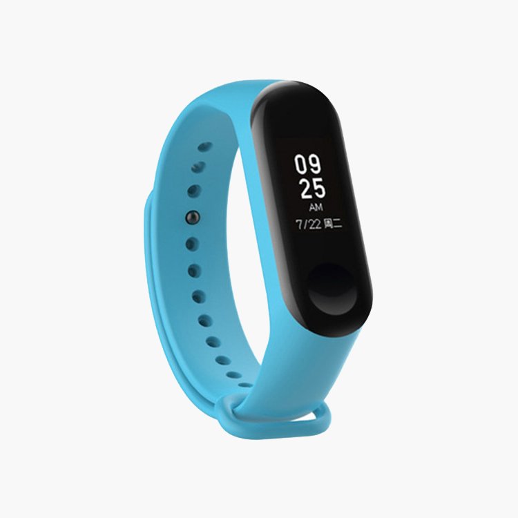 

Ремешок для Xiaomi Mi Band 3/Mi Band 4, силикон, голубой (103179)