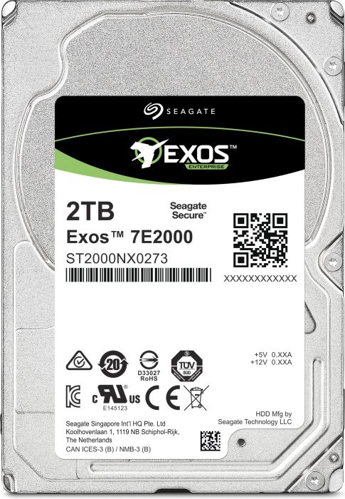 Жесткий диск (HDD) Seagate 2Tb Exos 7E2000, 2.5", 7.2K, 128Mb, 512e, SAS 12Gb/s (ST2000NX0273)