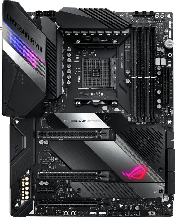 

Материнская плата ASUS ROG Crosshair VIII Hero, SocketAM4, AMD X570, 4xDDR4, 3PCI-Ex16, 8SATA2, 8SATA3, 7.1-ch, 1 Гбит/с, 2.5 Гбит/с, USB Type-C, ATX, Retail, ROG Crosshair VIII Hero