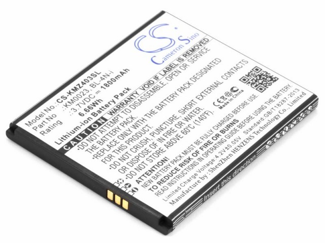 

Аккумулятор CameronSino CS-KMZ403SL/BL-4N-I для DNS S4503, Li-Ion, 1800, 3.85V (P104.00141), CS-KMZ403SL