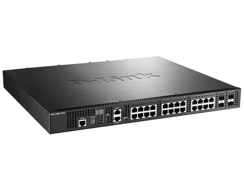 Коммутатор D-Link DXS-3400-24TC, 20x10 Гбит/с, SFP/uplink: combo RJ-45/SFP+x4