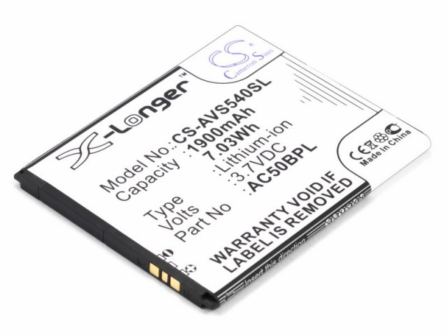 

Аккумулятор CameronSino CS-AVS540SL для Archos 50b Platinum (AC50BPL), Li-Ion, 1900, 3.7V (P104.00814), CS-AVS540SL