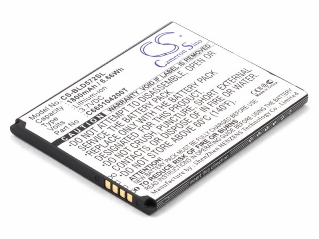 

Аккумулятор CameronSino CS-BLD572SL для BLU Studio 5.0 S II (C665104200T), Li-Ion, 1800, 3.7V (P104.00827), CS-BLD572SL