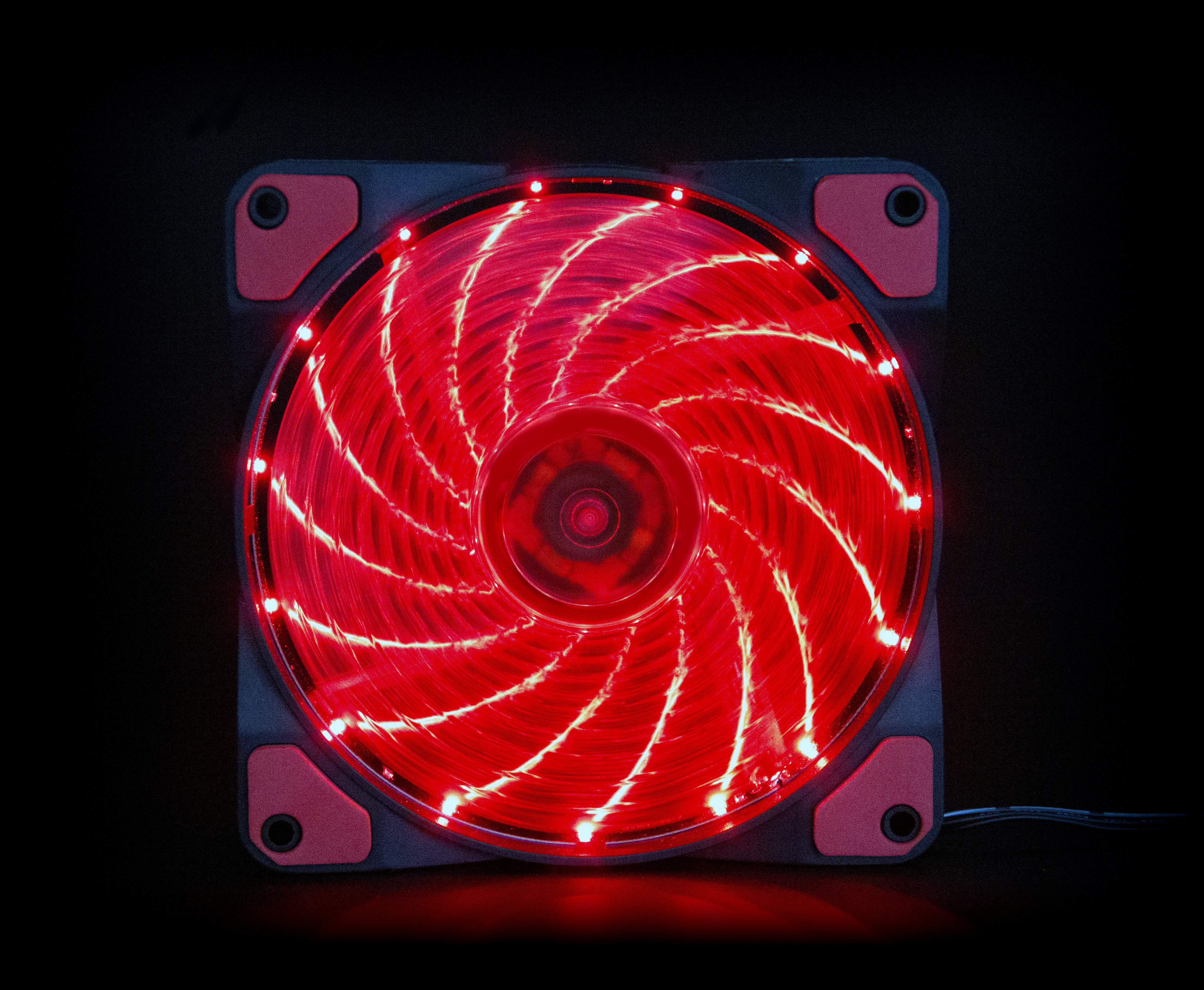 Вентилятор e2e4 OT-F120-3PM-LED-R, 120 мм, 1шт, красный