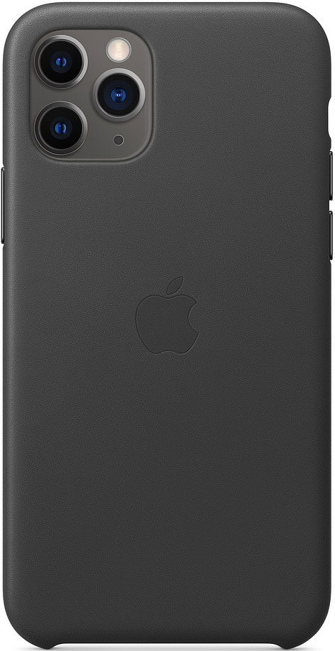Чехол-накладка Apple Leather Case для смартфона Apple iPhone 11 Pro, кожа, черный (MWYE2ZM/A)