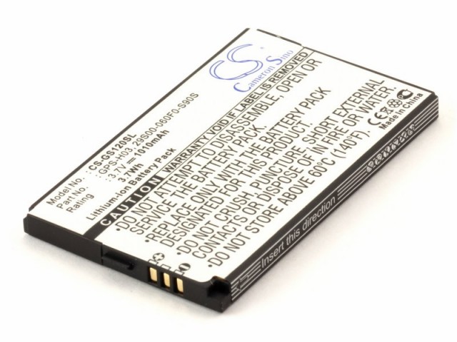 

Аккумулятор CameronSino CS-GS120SL для Gigabyte GPS-H03 GSmart S1200, S1205, S1208, Li-Ion, 1010, 3.7V (P104.00945), CS-GS120SL