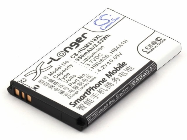 

Аккумулятор CameronSino CS-HUM318XL для Huawei U121 (HB4A1H, HBU83S), Li-Ion, 950, 3.7V (P104.01020), CS-HUM318XL