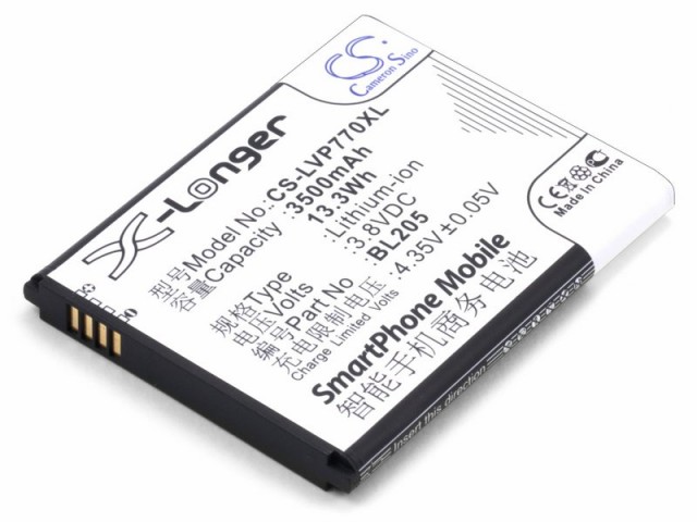 

Аккумулятор CameronSino CS-LVP770XL/BL205 для Lenovo P770, Li-Ion, 3500, 3.8V (P104.01098), CS-LVP770XL
