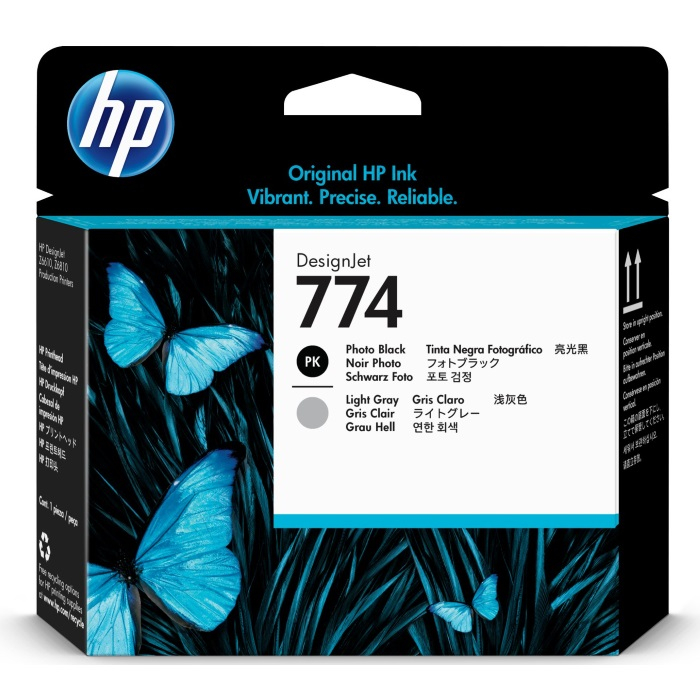 

Печатающая головка HP 774, черный матовый/голубой, для DesignJet Z6810/Z6610 (P2W01A), 774