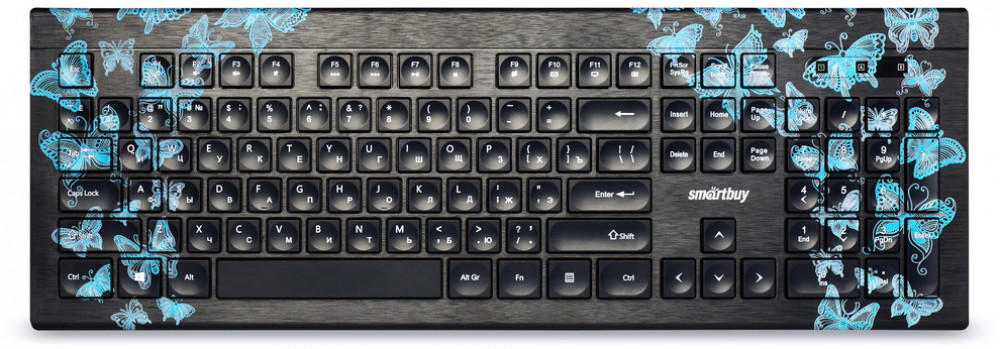 Клавиатура SmartBuy 223 Butterflies, USB, черный