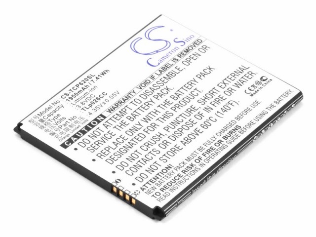 

Аккумулятор CameronSino CS-TCP620SL для TCL ONO, P620M (TLp026CC), Li-Ion, 1950, 3.8V (P104.01417), CS-TCP620SL