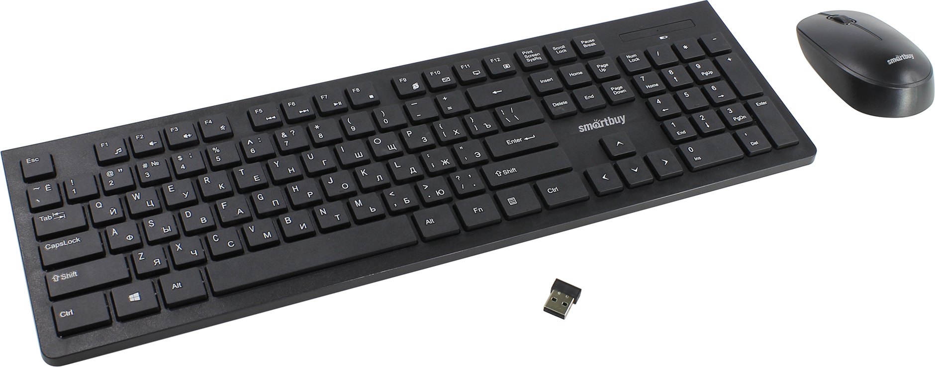 

Клавиатура + мышь SmartBuy 206368AG-K, беспроводной, USB, черный (SBC-206368AG-K), 206368AG-K