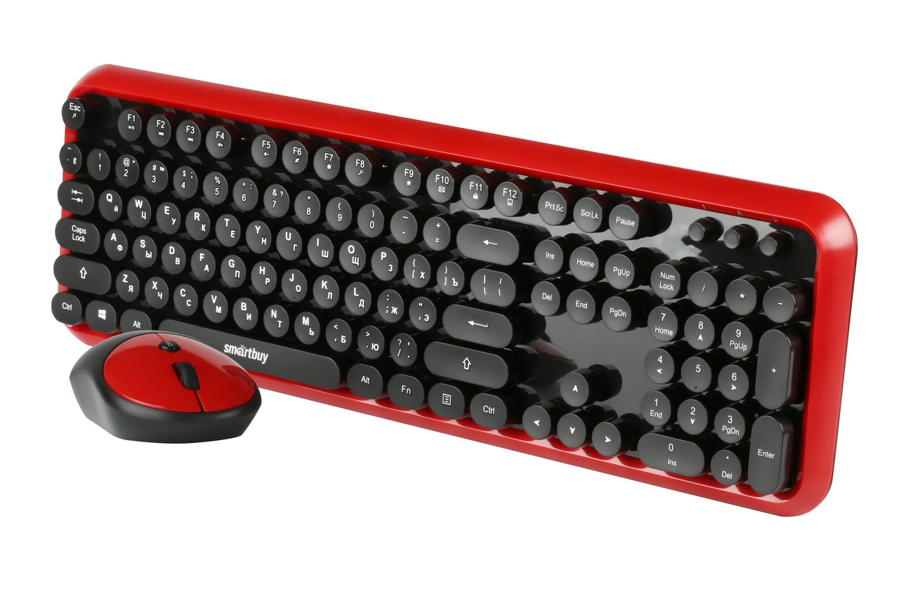 Клавиатура + мышь SmartBuy 620382AG, беспроводная, USB, черный/красный (SBC-620382AG-RK)