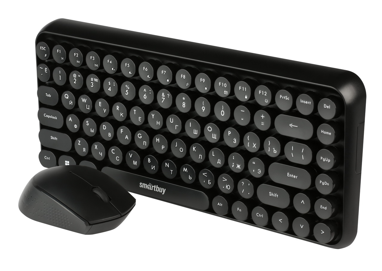 Клавиатура + мышь SmartBuy 626376AG, беспроводной, USB, черный (SBС-626376AG-K) - фото 1