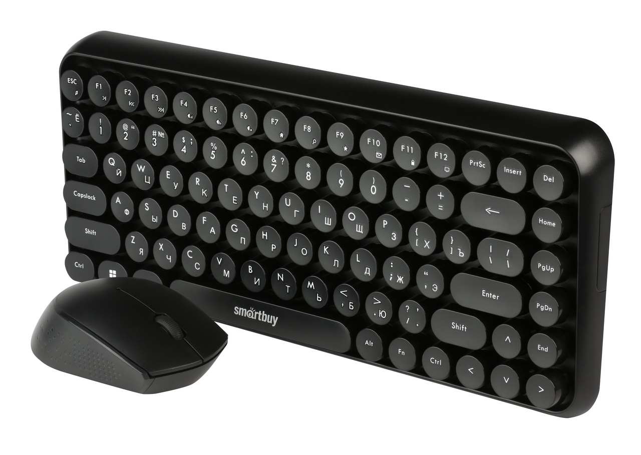 

Клавиатура + мышь SmartBuy 626376AG, беспроводная, USB, черный (SBС-626376AG-K), 626376AG
