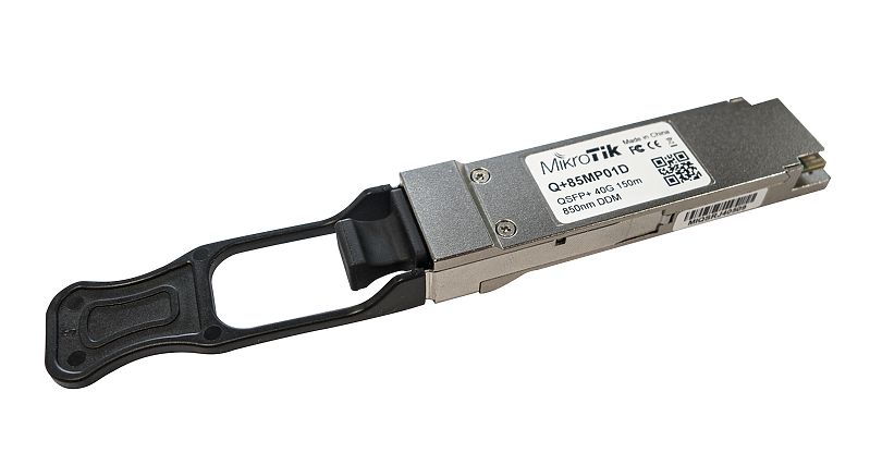 

Модуль QSFP+ Mikrotik Q+85MP01D, 150м, MPO/MTP, Tx:850 нм, Rx:850 нм, 40 Гбит/с, MM, DDM, Q+85MP01D