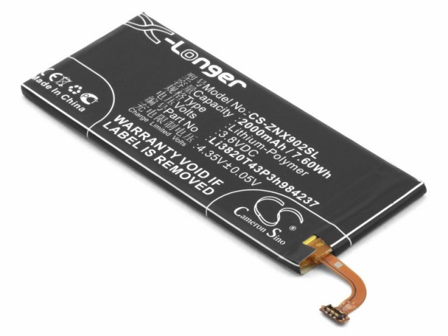 

Аккумулятор CameronSino CS-ZNX902SL для ZTE Nubia Z5S mini (Li3820T43P3h984237), Li-Pol, 2000, 3.8V (P104.01436), CS-ZNX902SL