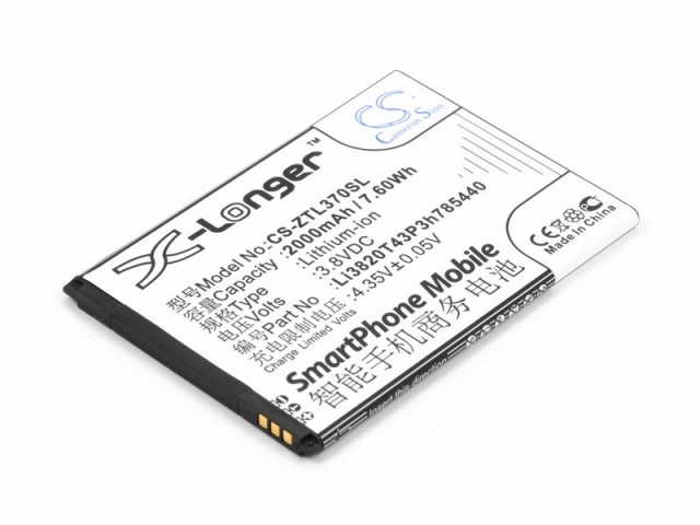 

Аккумулятор CameronSino CS-ZTL370SL для ZTE Blade L370 (Li3820T43P3H785440), Li-Ion, 2000, 3.8V (P104.01461), CS-ZTL370SL